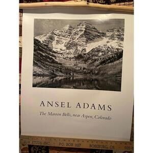 Ansel Adams Maroon Bells near Aspen Colorado Art Print Photo Poster 30x24